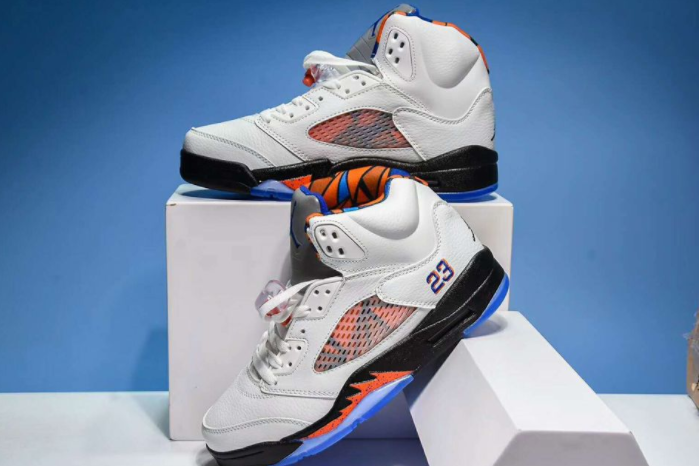Air Jordan 5 International Flight Sail Orange Peel-Black-Hyper Royal